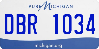 MI license plate DBR1034