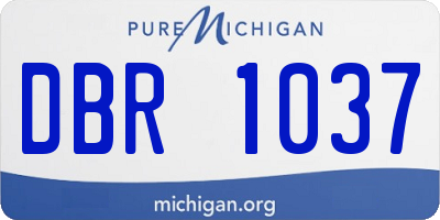 MI license plate DBR1037
