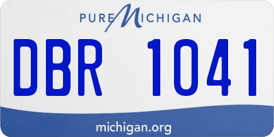 MI license plate DBR1041