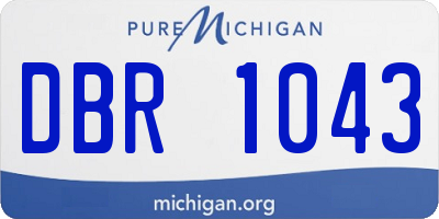 MI license plate DBR1043