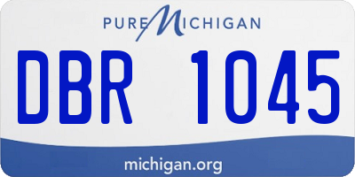 MI license plate DBR1045