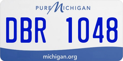 MI license plate DBR1048