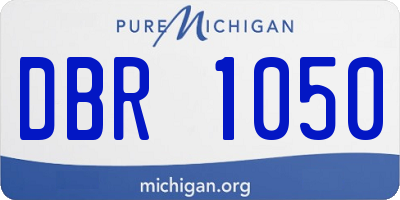 MI license plate DBR1050