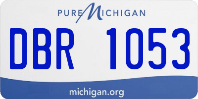 MI license plate DBR1053