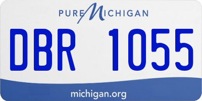 MI license plate DBR1055
