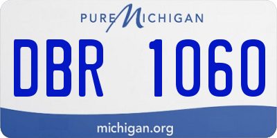 MI license plate DBR1060