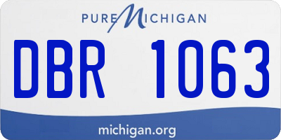 MI license plate DBR1063