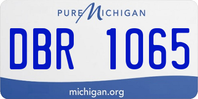 MI license plate DBR1065