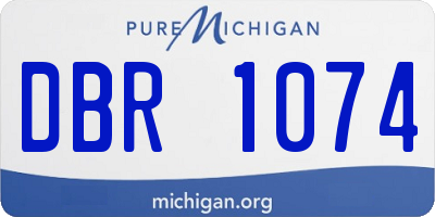 MI license plate DBR1074