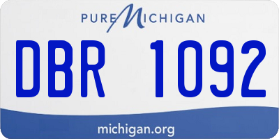 MI license plate DBR1092