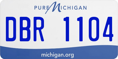 MI license plate DBR1104