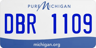 MI license plate DBR1109