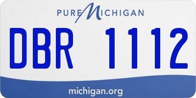 MI license plate DBR1112