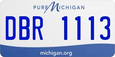 MI license plate DBR1113