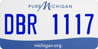 MI license plate DBR1117