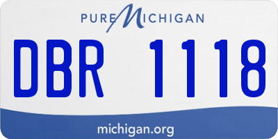 MI license plate DBR1118