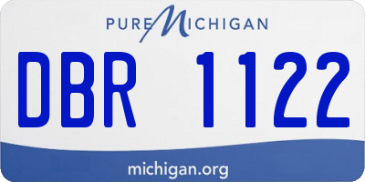 MI license plate DBR1122