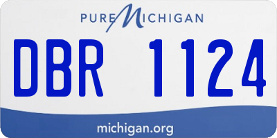MI license plate DBR1124