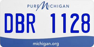 MI license plate DBR1128