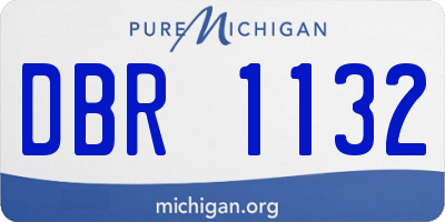 MI license plate DBR1132
