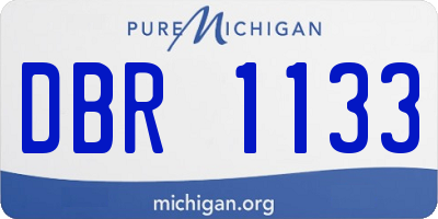MI license plate DBR1133
