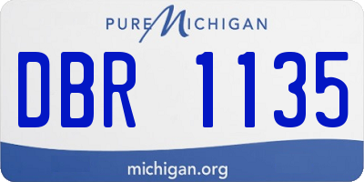 MI license plate DBR1135