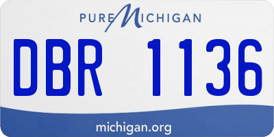 MI license plate DBR1136
