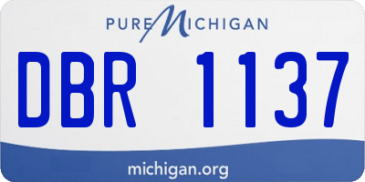 MI license plate DBR1137