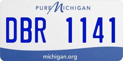 MI license plate DBR1141