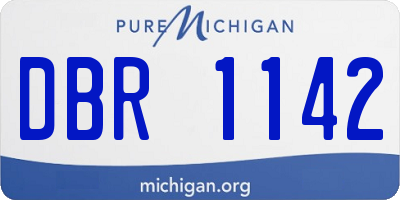 MI license plate DBR1142