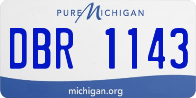 MI license plate DBR1143