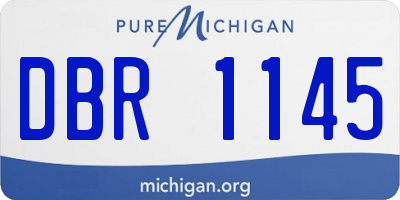 MI license plate DBR1145