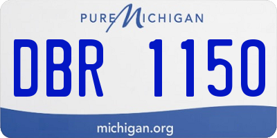 MI license plate DBR1150