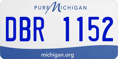 MI license plate DBR1152