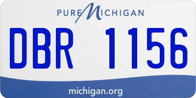 MI license plate DBR1156