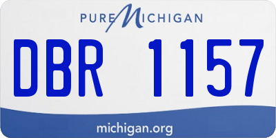 MI license plate DBR1157
