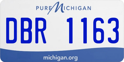 MI license plate DBR1163