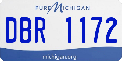 MI license plate DBR1172
