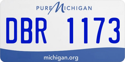 MI license plate DBR1173