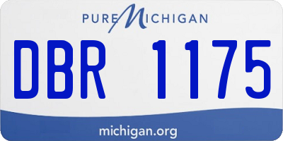 MI license plate DBR1175