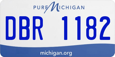 MI license plate DBR1182