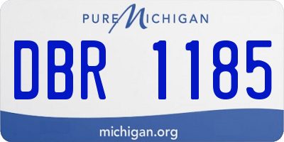 MI license plate DBR1185