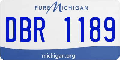 MI license plate DBR1189