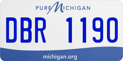 MI license plate DBR1190