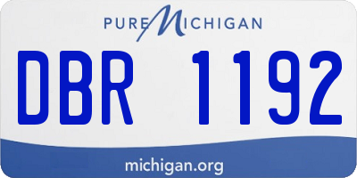 MI license plate DBR1192