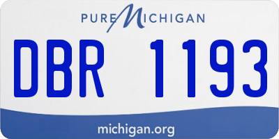 MI license plate DBR1193