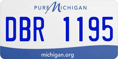 MI license plate DBR1195