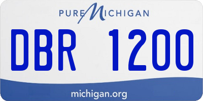 MI license plate DBR1200