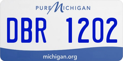MI license plate DBR1202