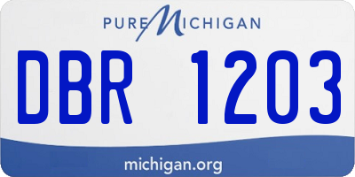 MI license plate DBR1203